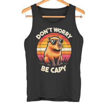 Dont Be Worry Be Capy Capybara Retro Rodent Tank Top - Geschenkecke