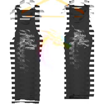 Drachen-Zeichnung Buntes Tier-Kunstwerk Fantasy-Drache Tank Top - Seseable
