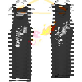 Drawing Red Dragon Breathing Fire Kids Dragon Tank Top - Monsterry