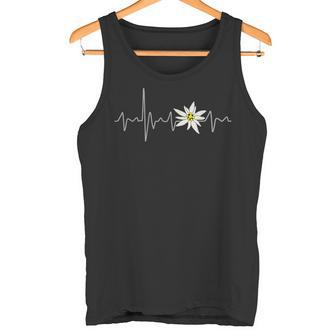 Edelweiß Herzschlag Oktoberfestintage Heartbeat Souvenir Tank Top - Geschenkecke