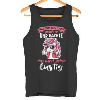 Einhorn Als Gott Mich Schuf Grinste Er Tank Top - Geschenkecke