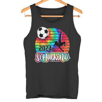 Einschulung Schulkind 2024 School Cone Boy Football Tie Dye Tank Top - Geschenkecke