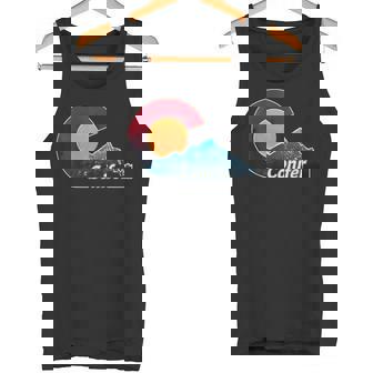 Flag And Mountain Styled Conifer Colorado Tank Top - Monsterry