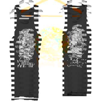 Flower Butterfly Knead Love Pug Dog & Kneading Cat Tank Top - Monsterry