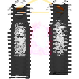 Flower Ghost Halloween A Cute And Spooky Pumpkin Delight Tank Top - Monsterry