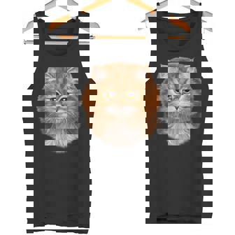 Fluffy Orange Cat Face Tank Top - Monsterry