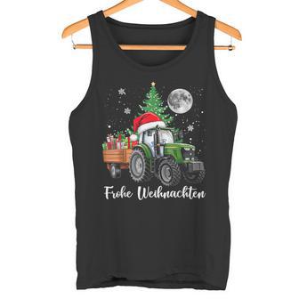 Fröhliche Weihnachten Santa Tractor Bauer Fährt Christmas Tank Top - Geschenkecke