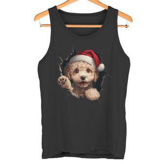 Poodle Dog Owner Dog Christmas Hat Tank Top - Geschenkecke