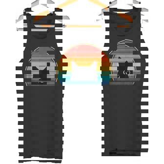 Gato Retrointage Divertido Negro Gato Camisa Retro Estilo Gato Amor Sin Mangas Camiseta sin mangas - Regaloses