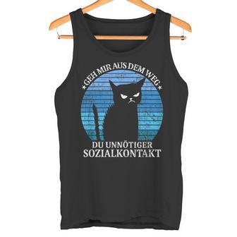 Geh Mir Aus Dem Weg Du Unnötiger Sozialkontakt Cats Retro Tank Top - Geschenkecke