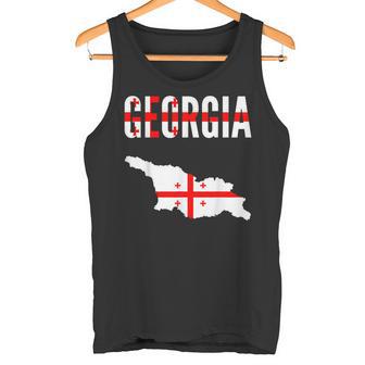 Georgian Georgian Map Flag Tank Top - Seseable