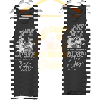 Gnope Not Before Coffee Cute Gnome Graphic Coffee Cup Beans Tank Top - Monsterry
