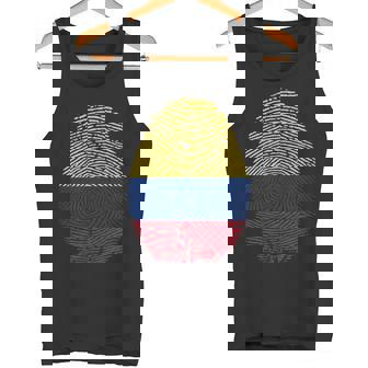 Gracioso Está En Mi Adn Colombia Bandera Huella Digital Camiseta sin mangas - Regaloses