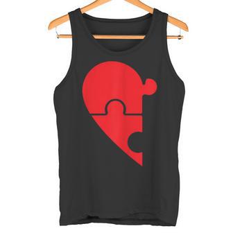 Half Heart Left Hand Side Love Couple Camisa Pareja Ropa Tank Top - Monsterry