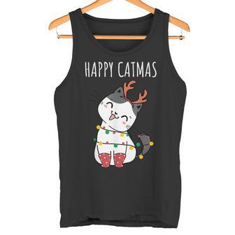 Happy Catmas Lustiges Weihnachts Katze Christmas Tree Tank Top - Geschenkecke