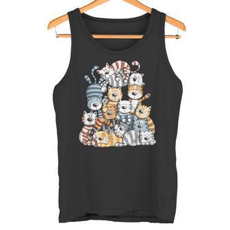 Happy Cats Team I Cat Print Cat Fun Tank Top - Geschenkecke