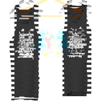 Hen Snowy Winter Landscape Animal Farmer Scarf Chicken Premium Tank Top - Monsterry
