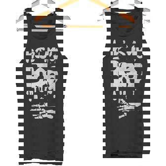 He’s My Boo Skull Face Matching Halloween Pajama Couples Tank Top - Monsterry