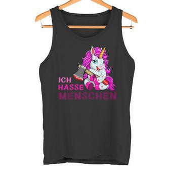 Ich Hasse Menschen Einhorn Fun Tank Top - Geschenkecke