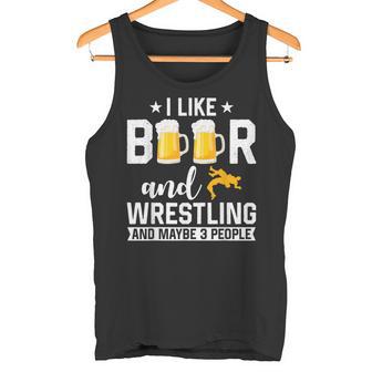 Ich Mag Bier Und Wrestling Und Mag 3 Leute Wrestler Coach Tank Top - Geschenkecke