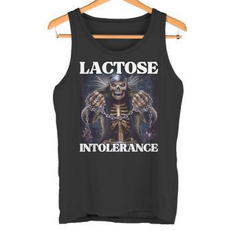 Intolerancia A La Lactosa Cool Hard Edgy Skeleton Meme Camiseta sin mangas - Regaloses