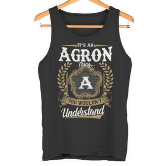 It's An Agron Thing You Wouldn't Understand Personalized Last Name Agron Family Crest Coat Of Arm Tank Top | Seseable UK