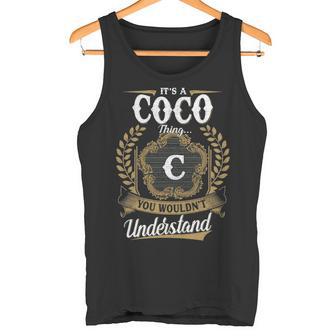 It's A Coco Thing You Wouldn't Understand Personalized Last Name Coco Family Crest Coat Of Arm Tank Top - Thegiftio UK