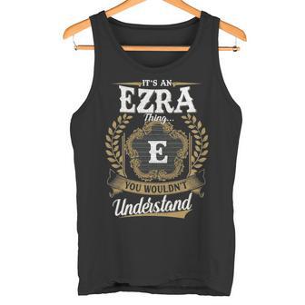 It's An Ezra Thing You Wouldn't Understand Personalized Last Name Ezra Family Crest Coat Of Arm Tank Top - Thegiftio UK