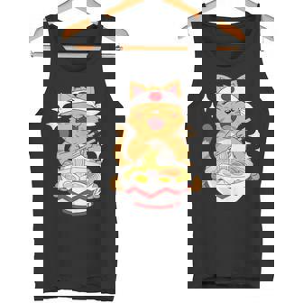 Japanese Windows Anime Cat Noodle Kitten Tank Top Tank Top - Monsterry