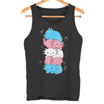 Kawaii Axolotl Heap Transgender Pride Flag Trans Lgbtq Tank Top - Geschenkecke