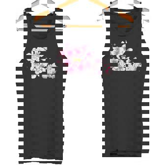 Kawaii Cat Japanese Cherry Blossom Fluffy Kitty Animal Tank Top - Monsterry