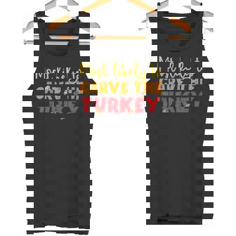 Most Likely To Carve The Turkey Thanksgiving Autumn Family Tank Top - Monsterry