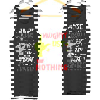 On The List Of Naughty And I Regret Nothing Christmas Tank Top - Monsterry