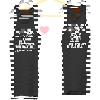 I Love Heart My Fat Wiener Dachshund Dog Joke Tank Top - Monsterry