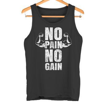 Lustiges Gym No Pain No Gain Geschenk Fitnessstudio Sprüche Tank Top - Geschenkecke