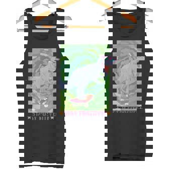 Mantente Positivo Patinando T-Rex Camiseta sin mangas - Regaloses