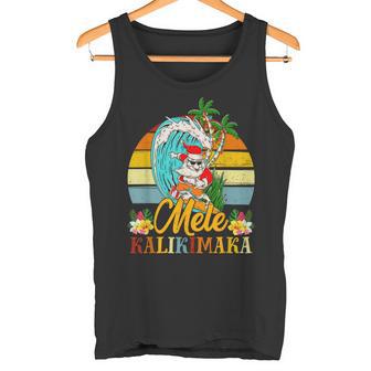 Mele-Kalikimaka Retro Santa Claus Shaka Hawaii Tank Top - Geschenkecke