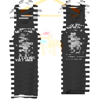 Merry Christmas Frenchie Dog Face Mask French Bulldog Santa Tank Top - Monsterry