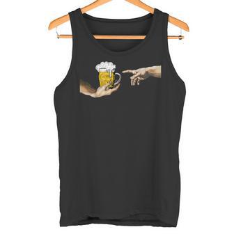 Michelangelo – Creación De Adam – Arte De Cerveza Divertida Camiseta sin mangas - Regaloses