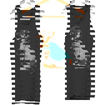 Mother's Day Gift Funny Dog Mom Dachshund i Love Mom Tattoo Tank Top - Monsterry