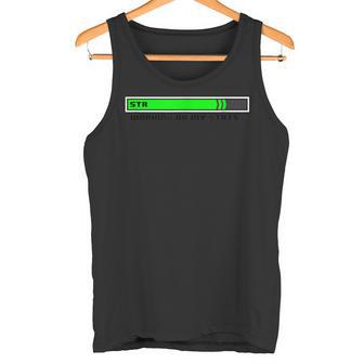 Nerd Ex Nihilo STR Strength Workout Gaming RPG T-Shirt Tank Top - Monsterry