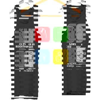 Nothing Beats 4th Grade Teachers Rock Paper Scissors Tank Top - Monsterry