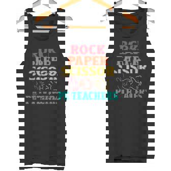 PE Physical Education Teachers Rock Paper Scissor Tank Top - Monsterry