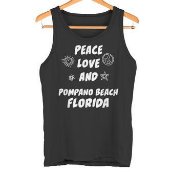 Peace Love Pompano Beach Floride Floride Résident De L'océan Atlantique Débardeur e - Cadeauxyz