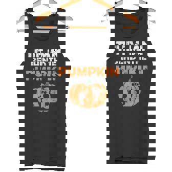 The Person Behind The Pumpkin Halloween Dad Father Pumpkin Tank Top - Monsterry