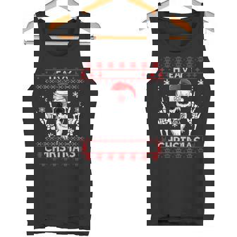 Pesada Calavera Navideña Con Gorra De Navidad Diseño Feo Camiseta sin mangas - Regaloses