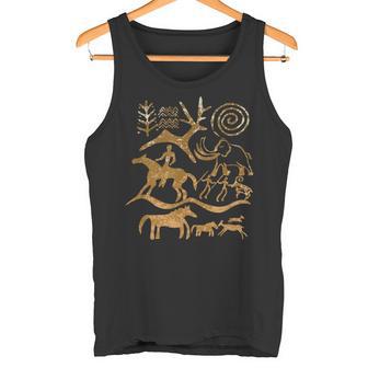 Petroglifos Talla Roca Arte Rupestre Arqueología Petroglifo Camiseta sin mangas - Regaloses