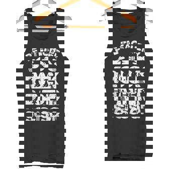Physical Education PE Teacher Rock Paper Scissor Funny Tank Top Tank Top - Monsterry