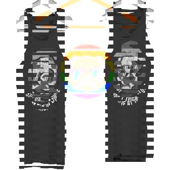 Pug Dog Gay Rainbow Flag Sunset LGBT Pride Tank Top - Monsterry