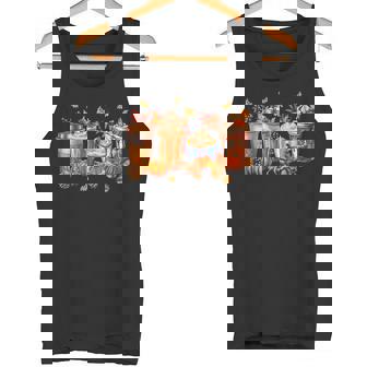 Pumpkin Spice Latte Coffee Cups Autumn Fall Season Costume Tank Top - Monsterry